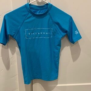 Billabong Kids Short Sleeve Swim Rashguard Teal Blue